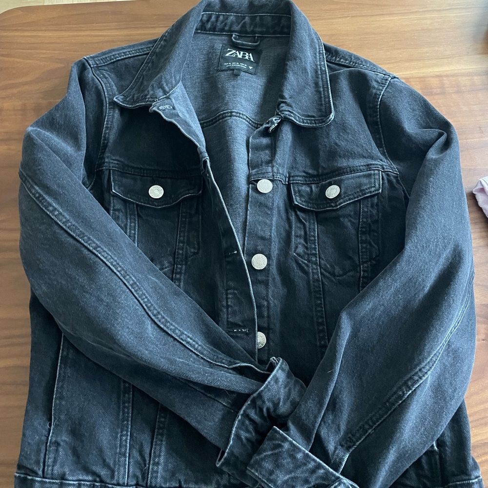 Zara Charcoal Denim Jacket